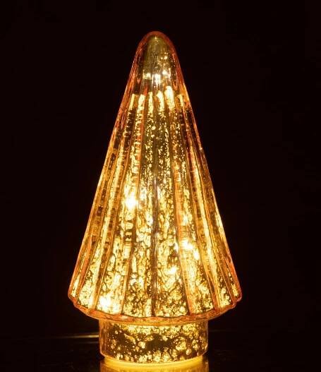 Svítící růžový skleněný stromek Tree Led - Ø 10*19cm - J-Line by Jolipa - 26744 - LaHome.cz