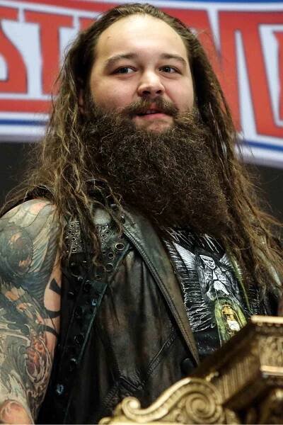 WWE professional wrestler Bray Wyatt attends WWE WrestleMania Stars Ring The NYSE Opening Bell at New York Stock Exchange