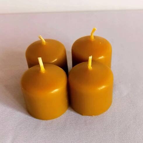 Adventní svíčky ze včelího vosku 3,7 cm 4 ks Akce Vánoce