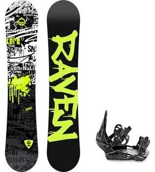 Snowboard Dětský snowboard komplet Raven Core junior + vázání S230 black Velikost: 145 cm, Velikost vázání: S/M