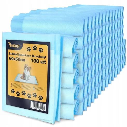 100x HYGIENICKÉ PODLOŽKY PRO ZVÍŘATA 60x60 cm PODLOŽKA NA UČENÍ PSA Absorpční