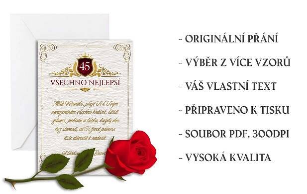 Personalizované blahopřání pro vaše blízké - Určeno k tisku