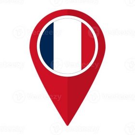 France drapeau sur carte localiser icône isolé. drapeau de France ...