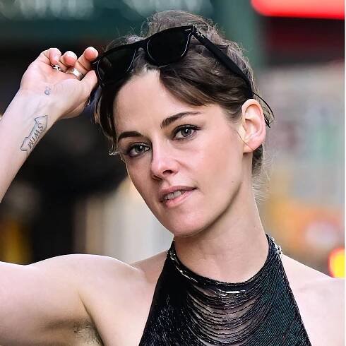 Kristen Stewart Wore a Sheer String Top & Baby Tee in One Day