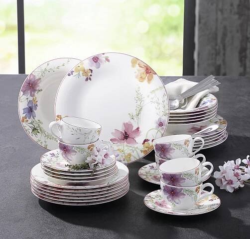 JEDÁLENSKÝ SERVIS, 12-dielne, porcelán - lila/pink, Konventionell, keramika - Villeroy & Boch