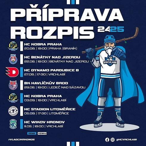 HC Stadion Vrchlabí – Přípravná utkání se blíží! Začínáme 20.8. na pražské Kobře