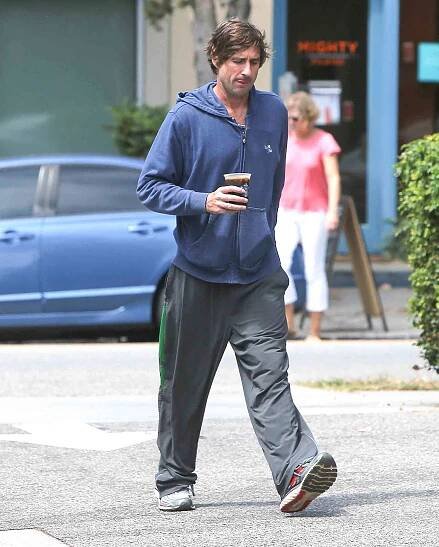 EXCLUSIVE: Luke Wilson keeps a relaxed look in sweats and sweater while picking up a cup of coffee in Los Angeles.