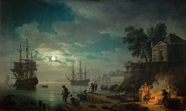 Vernet, Claude Joseph: Přístav za měsíčního svitu