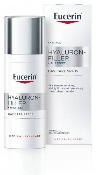 Eucerin HYALURON-FILLER + 3x EFFECT Denný krém pre normálnu a zmiešanú pleť SPF 15 50 ml