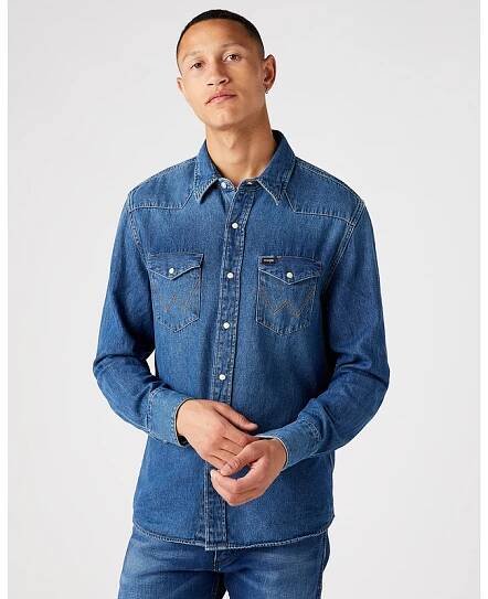Pánská džínová košile WRANGLER W5MSLW924 ICONS 27MW WESTERN SHIRT 1Year
