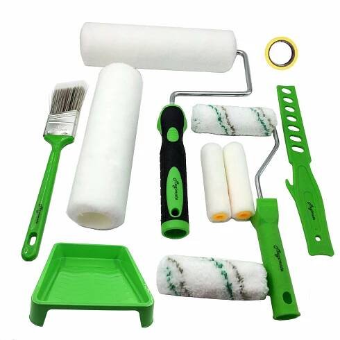 Magimate Paint Roller Kit with Tray Large Paint Roller Small Stain Roller and Brush Assorted for...