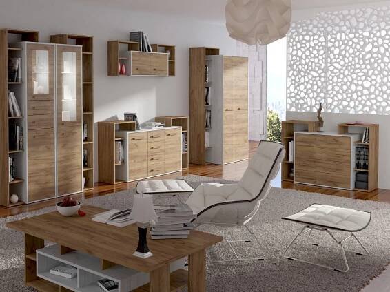 Komoda DORINDA 2D4S, craft bílý/craft zlatý, 5 let záruka | NEJLEVNEJSINABYTEK.CZ 