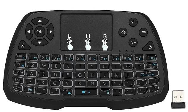Bezdrátová mini klávesnice s podsvícením pro Android TV / Smart TV / PC