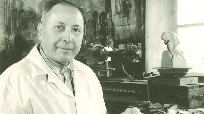 František Formánek ve svém ateliéru v České Třebové ke konci svého života | foto: Městské muzeum Česká Třebová