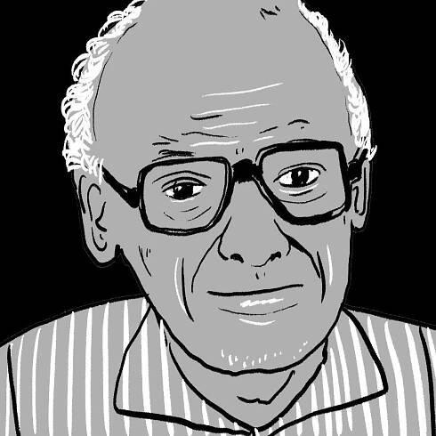 illustrated portrait of American playwright Arthur Miller