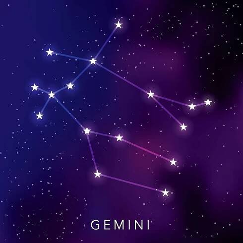 gemini hvězdné souhvězdí - blíženci stock ilustrace