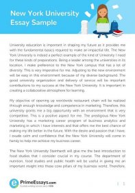 New York University Essay 1