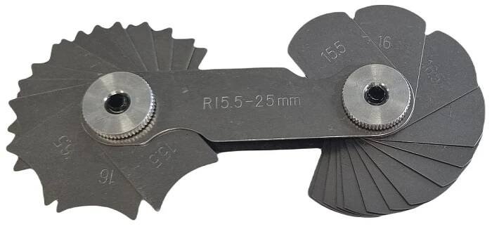 Rádiusové šablony R 15,5 - 25 mm, speciální ocel, Filetta