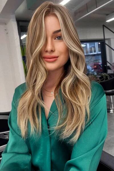Golden ash blonde balayage