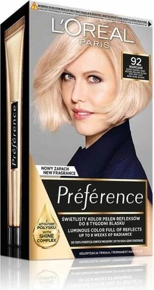 L'Oréal Féria Preférence 92 velmi světlá blond duhová