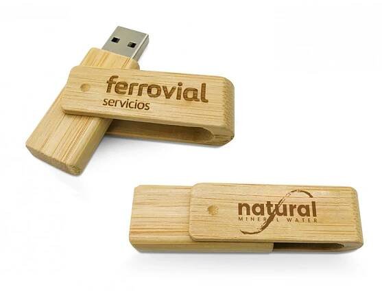 Dřevěný nebo bambusový USB 2.0 / 3.0 flash disk twister | Société s.r.o.