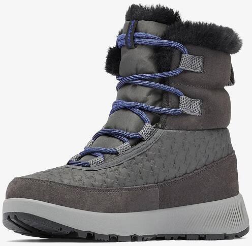 Zimní boty dámské Columbia Slopeside Peak Luxe - shark/clematis blue