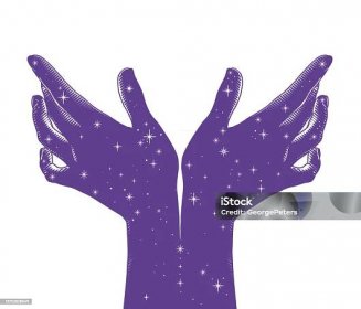 Ruce sahající po hvězdách - Bez autorských poplatků Duchovno vektorové obrázky