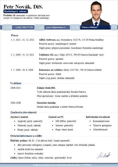 English Cv Vzor - Liffe Curriculum Vitae
