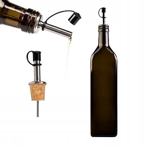 Láhev Marasca 1L 1000 ml na olej alkohol + DÁVKOVAČ KOVOVÁ NÁLEVKA