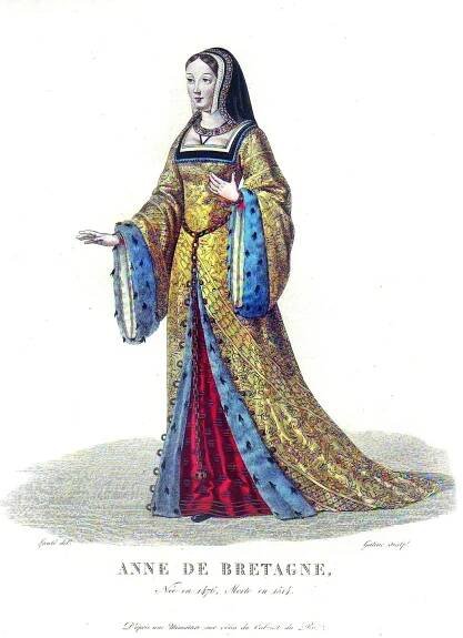 Anne of Brittany. French Queen. Middle ages costumes.