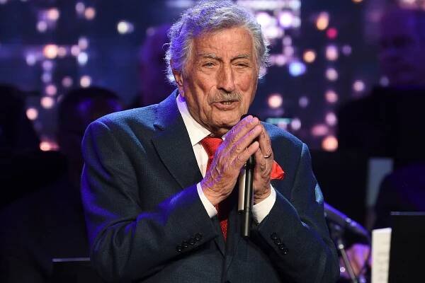 Singer Tony Bennett performs at the Statue of Liberty Museum opening celebration on May 15, 2019, in New York.