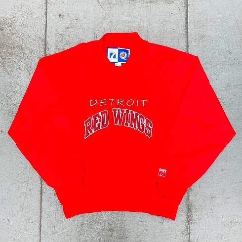Detroit Red Wings: 1990's Logo 7 Embroidered Spellout Rinkside Jacket (L/XL)