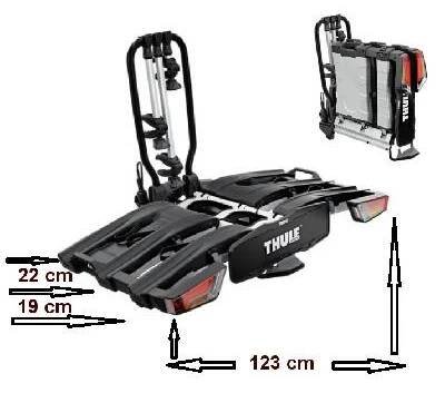 Nosič kol na tažné zařízení Thule EasyFold XT 934 (pro 2 elektrokola a 1 jízdní)
