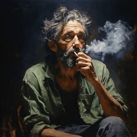 a man smoking