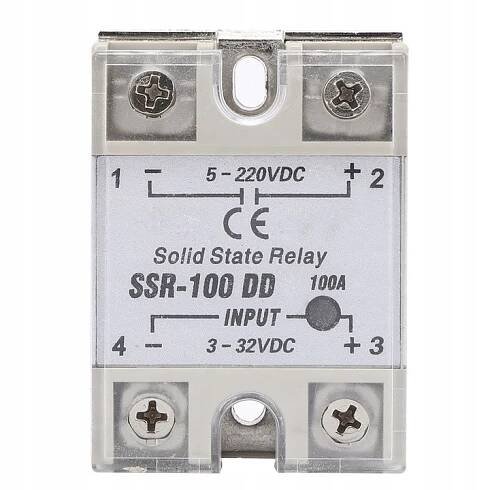 POLOVODIČOVÉ RELÉ PRŮMYSLOVÝ STYKAČ SSR-100DD 100A DC-DC