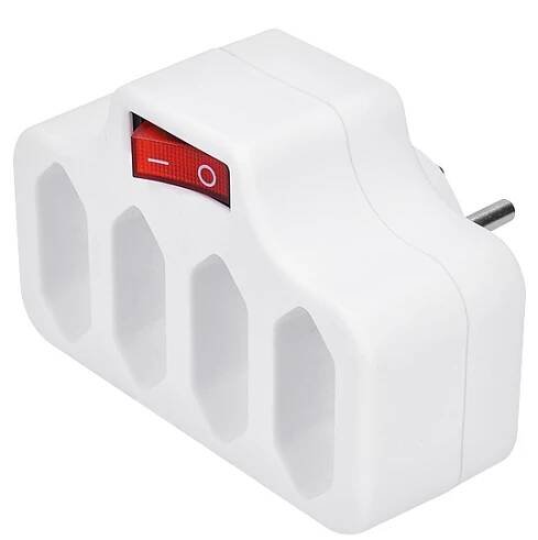 Rozbočovač Solight Rozbočovací adaptér s vypínačem 4 x 2.5A/230V bílý