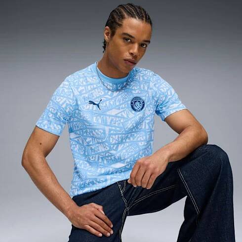 Manchester City FtblCulture All-Over Print Tee Men, Team Light Blue-PUMA White