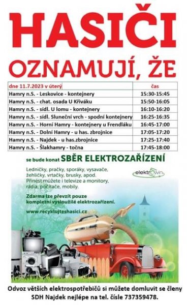 Sběr elektroodpadu | Hamry nad Sázavou