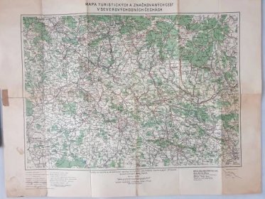 1938☆Mapa turistických a značkových cest Krkonoš☆Severovýchodní Čechy☆ - Staré mapy a veduty