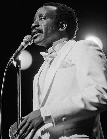 American soul singer Jerry Butler performing at the Beacon Theatre, New York City, 6th May 1983