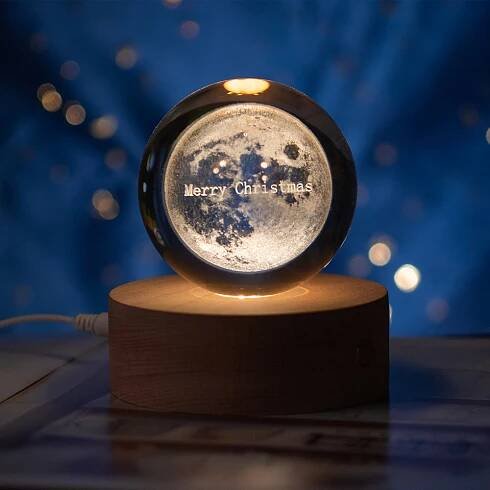 3D Moon Phases Crystal Ball