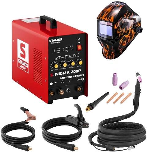 Svařovací set TIG svářečka - 200 A - 230 V - Puls + Svářecí helma - Firestarter 500 - ADVANCED SERIES