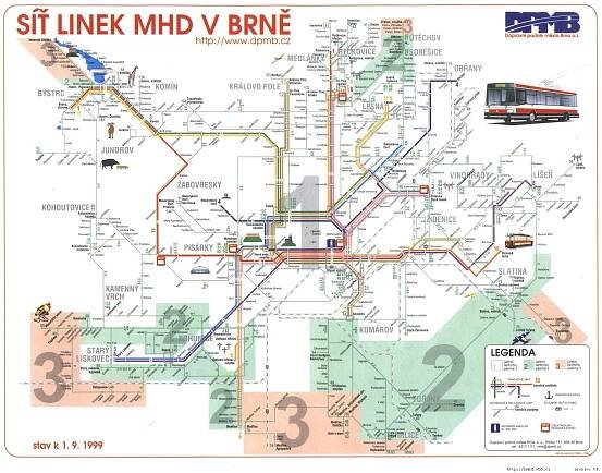 Mapy linek | Archiv | MHD Brno