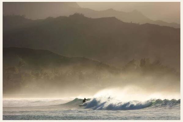A Hanalei Bay surfing picture from Kauai.