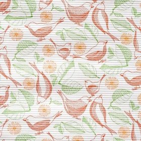 Floristický papír ptáček - zeleno-oranžová