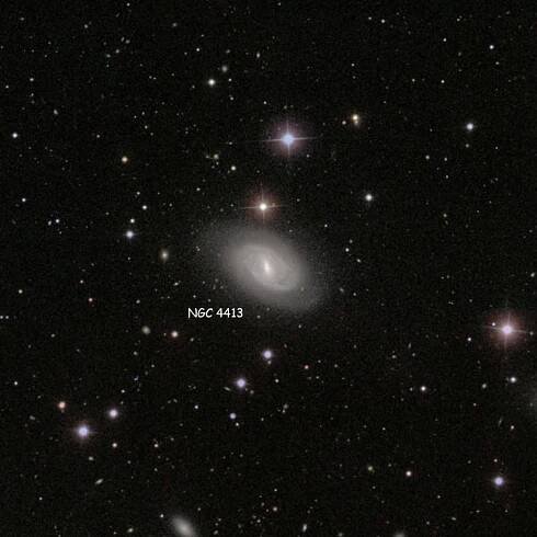 SDSS image of region near spiral galaxy NGC 4413