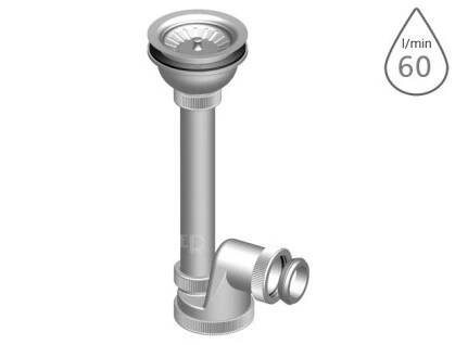 Sifon dřezový s výpustí T-739 DN50/40 s nerezovou mřížkou 114 mm