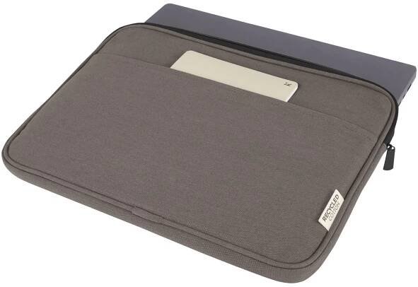 Látkový obal na notebook TILER z recyklovaného plátna, 2 l - gun metal