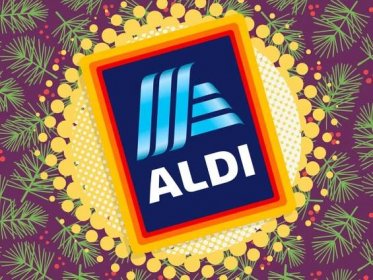 aldi logo on holiday background