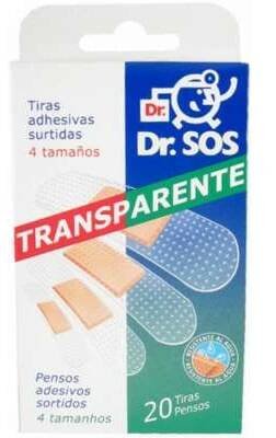 Náplasti Dr.SOS Transparent.voděod.elast. mix 20ks